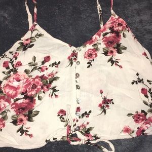 Flowered tank top crop top